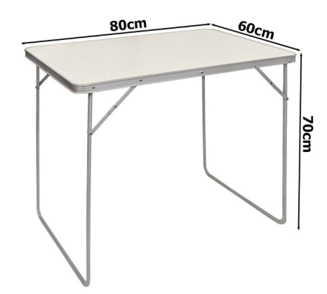 Masa pliabila camping, aluminiu, usor de transportat, crem, 80x60x70cm
