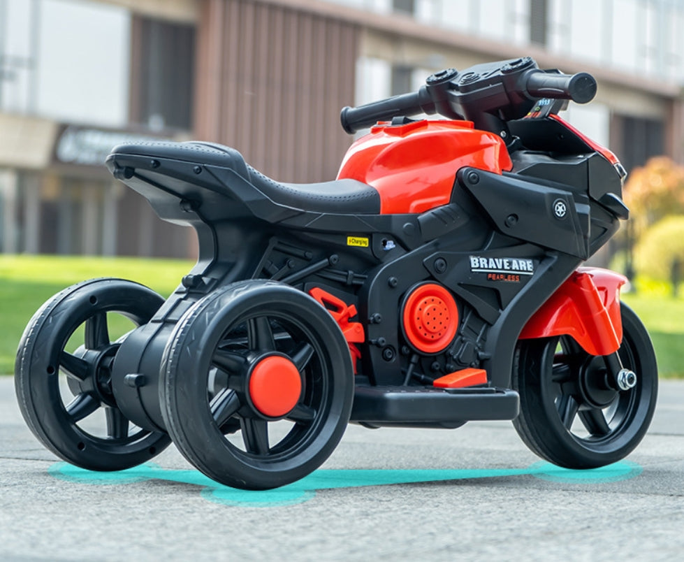 Motocicleta Electrica cu Acumulator pentru Copii AT PERFORMANCE®, Cu melodii si lumini, 6V, 3 Roti