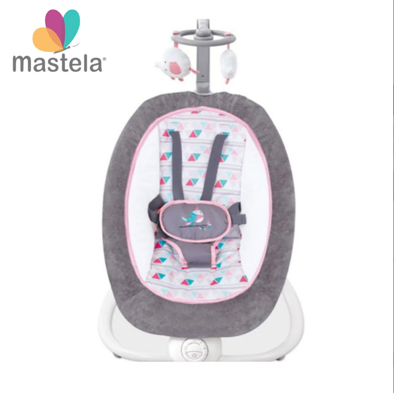 Balansoar cu vibratii si sunete pentru bebelusi Mastela, Gri/Albastru