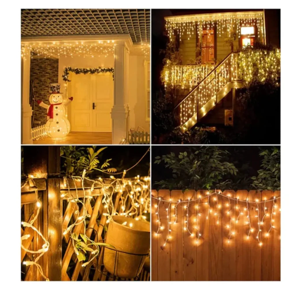 Ghirlandă luminoasă Crăciun 12 metri AT PERFORMANCE® – 300 LED-uri alb rece, decor interior/exterior