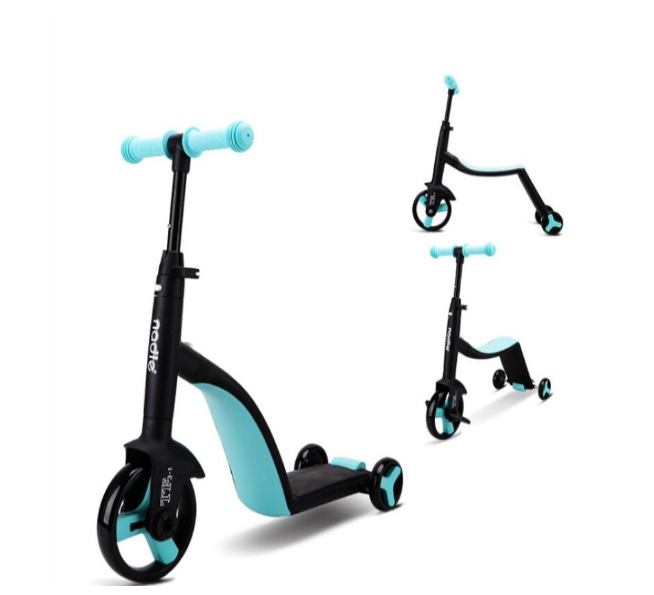 Tricicleta, 3 In 1, Pentru Copii, AT Performance, Cadru Otel, Ghidon Reglabil, Pedale Detasabile, Compartiment Depozitare, Sarcina maxima 25Kg, Negru/Albastru