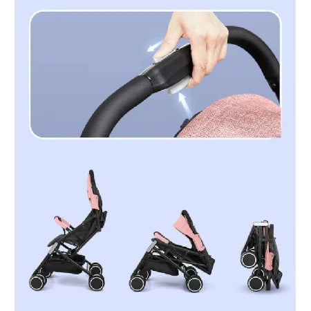 Căruț pentru bebeluși At Performance, pliabil, ușor, cu șezut reglabil și funcție sport, 6-36 luni ROZ PUDRA