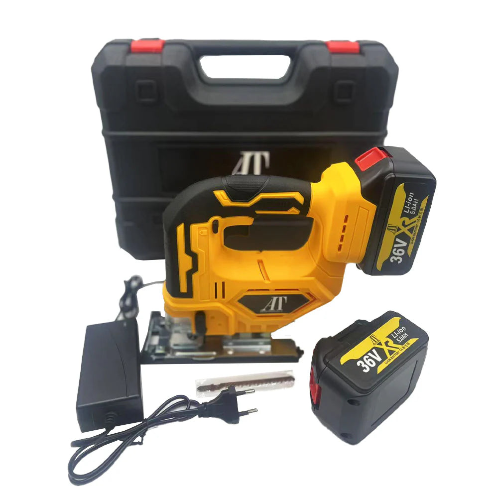 Fierăstrău Pendular AT PERFORMANCE® 650W, 2 Acumulatori 36V, Tăiere Lemn 80mm, Metal 50mm, Pendulare 3 Trepte, Unghi Reglabil 45°, Cu Accesorii Și Cutie