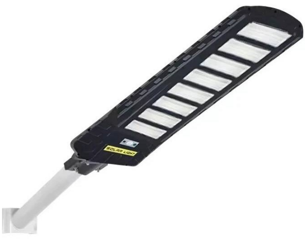 Lampa stradala 800W Pexor 8 LED A, Panou solar, Control inteligent Wireless, Telecomanda si Suport inclus, Negru