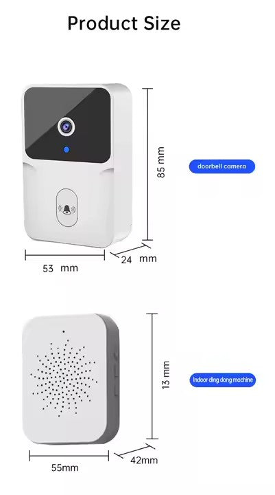 Sonerie Video Interfon Wireless, Cameră HD 1080P, Control prin App, Vedere Nocturnă, Audio Bidirecțional, Cloud, RFID