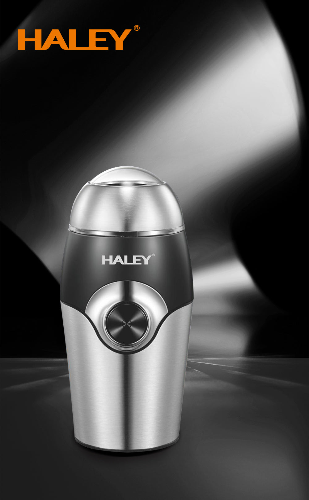 Râșniță Electrică Haley 300W din Inox, 500g, Măcinare Rapidă, Lame din Oțel, Siguranță Avansată