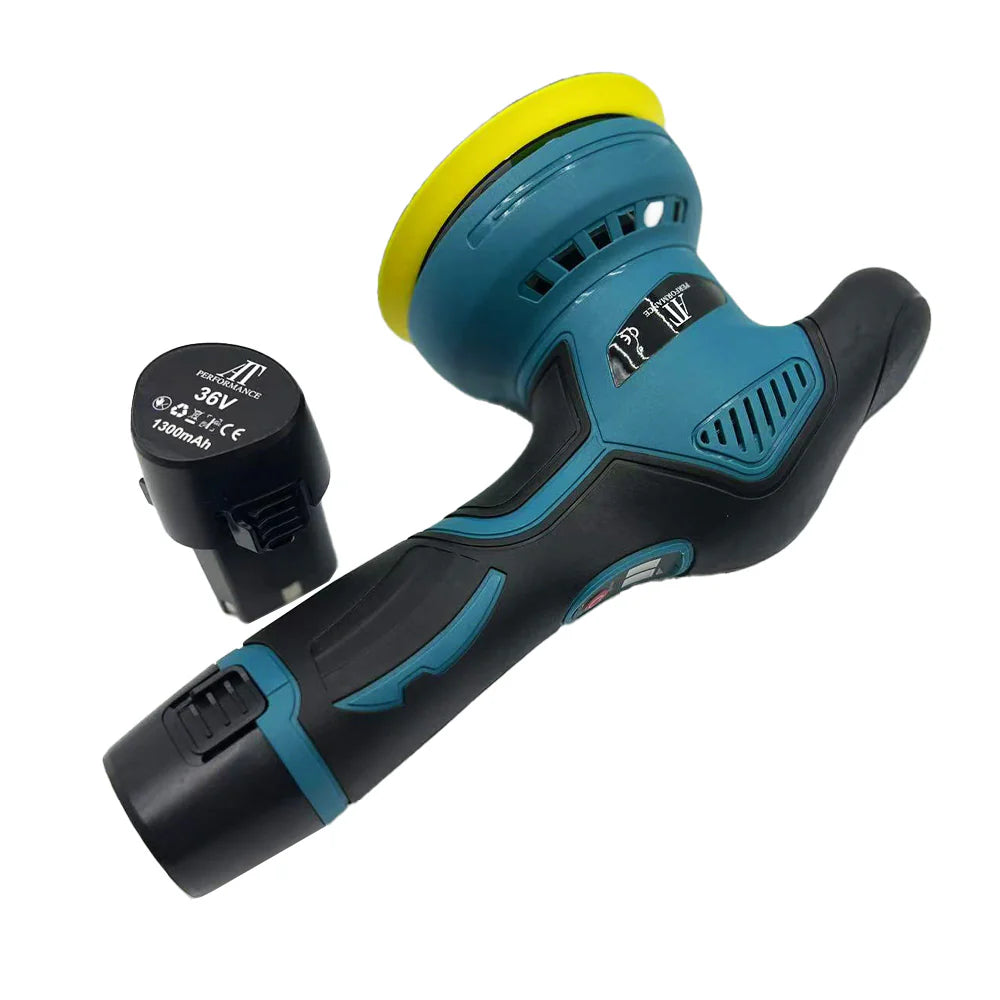 Aparat Polish AT PERFORMANCE®, Auto Electric 36V, 2 Acumulatori, Fără Fir, 8 Viteze, 2500–5000 RPM, Portabil, Albastru/Negru