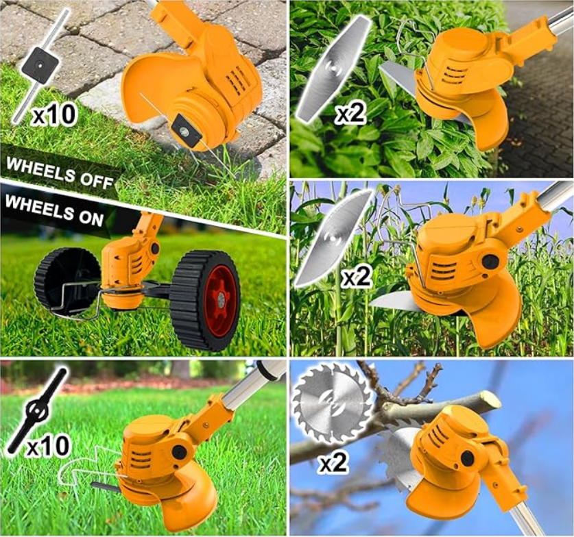 Mașină de Tuns Iarba Electrică fără Fir 36V AT PERFORMANCE® – Motocoasă Eficientă pentru Buruieni, X2 Acumultori, Durabilă și Ușor de Folosit