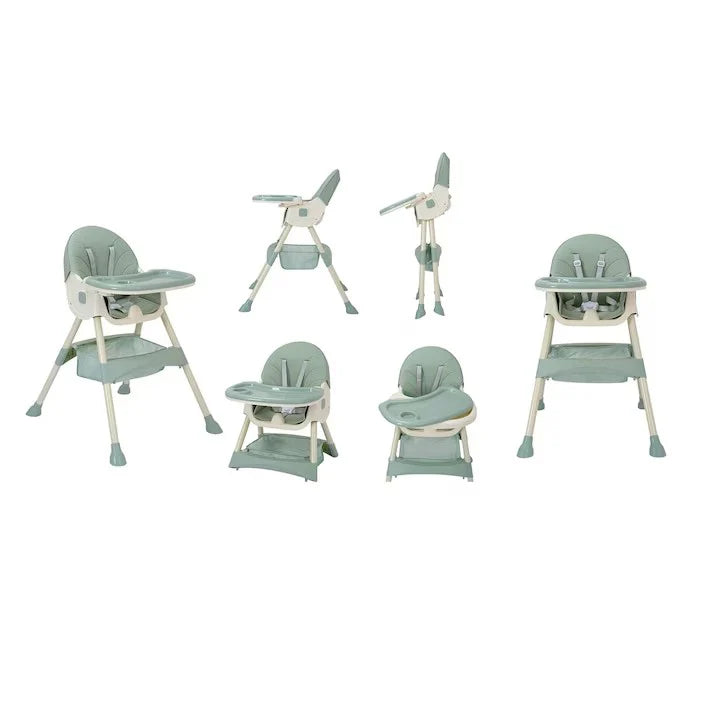 Scaun Multifuncțional 4 în 1– Design Modern și Portabil verde, Reglabil pe Înălțime și Înclinare, Ideal pentru Copii