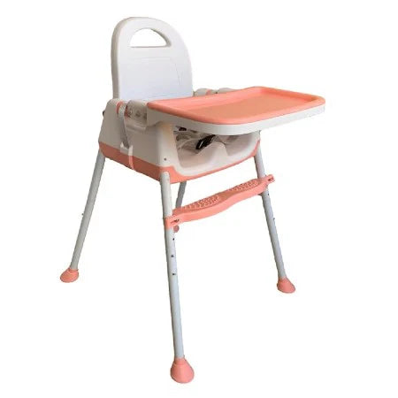 Scaun de masa pentru bebelusi si copii, At Performance, multifunctional, 3in1, tavita detasabila, Roz