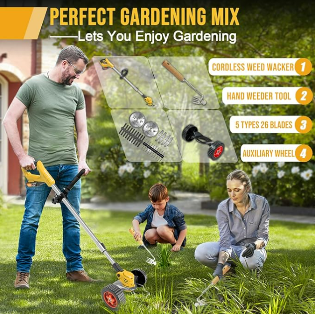 Mașină de Tuns Iarba Electrică fără Fir 36V AT PERFORMANCE® – Motocoasă Eficientă pentru Buruieni, X2 Acumultori, Durabilă și Ușor de Folosit