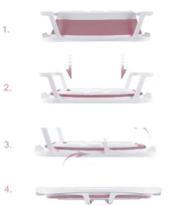 Cadita pliabila cu termometru incorporat si PERNA INCLUSA, Dimensiuni 83 x 50 x 20 cm, Material PP/TPE, Pliere rapida, Usor de utilizat, Picioare antiderapante, Varsta 0-3 ani, Structura Solida, Culoare Roz