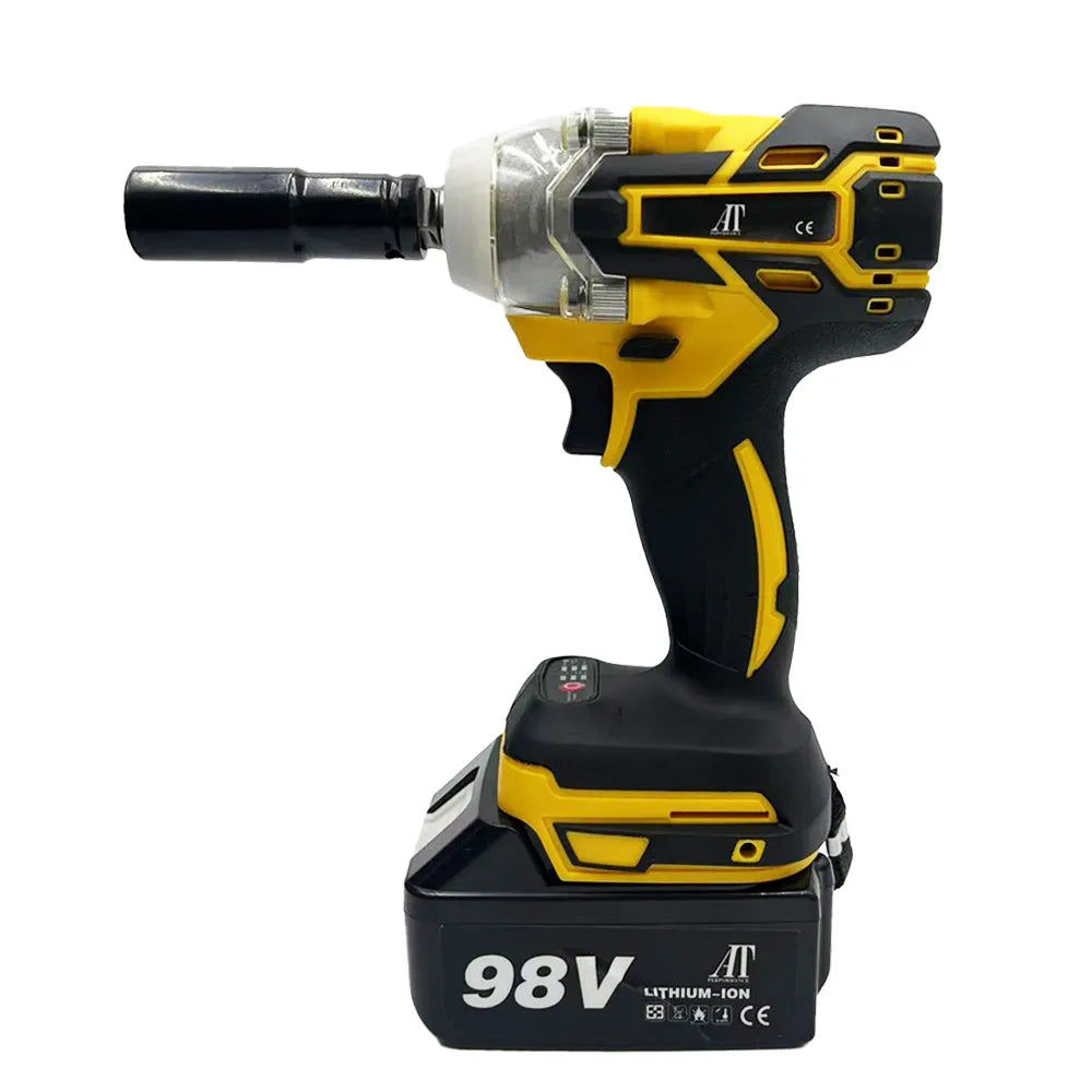 Trusa Mașină de Înșurubat cu Impact, Bormasina, AT PERFORMANCE®, 98V cu 2X Acumulator, 850Nm, 40 Accesorii, Albastru/Negru