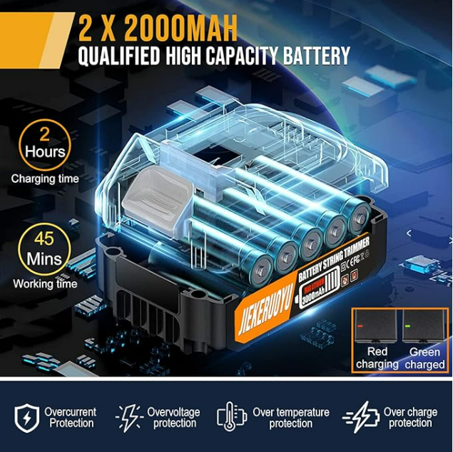 Mașină de Tuns Iarba Electrică fără Fir 36V AT PERFORMANCE® – Motocoasă Eficientă pentru Buruieni, X2 Acumultori, Durabilă și Ușor de Folosit