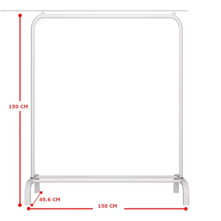 Suport pentru Haine, AT PERFORMANECE ®, Umerase si Incaltaminte, Inaltime Reglabila, 150X110X41 cm, Alb