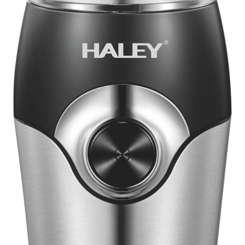 Râșniță Electrică Haley 300W din Inox, 500g, Măcinare Rapidă, Lame din Oțel, Siguranță Avansată