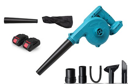 Suflanta electrica, uscator si aspirator auto, 2 acumulatori 48V Presiune maxima 5.8kpa, Functionare fara fir, Reincarcabila, Albastra