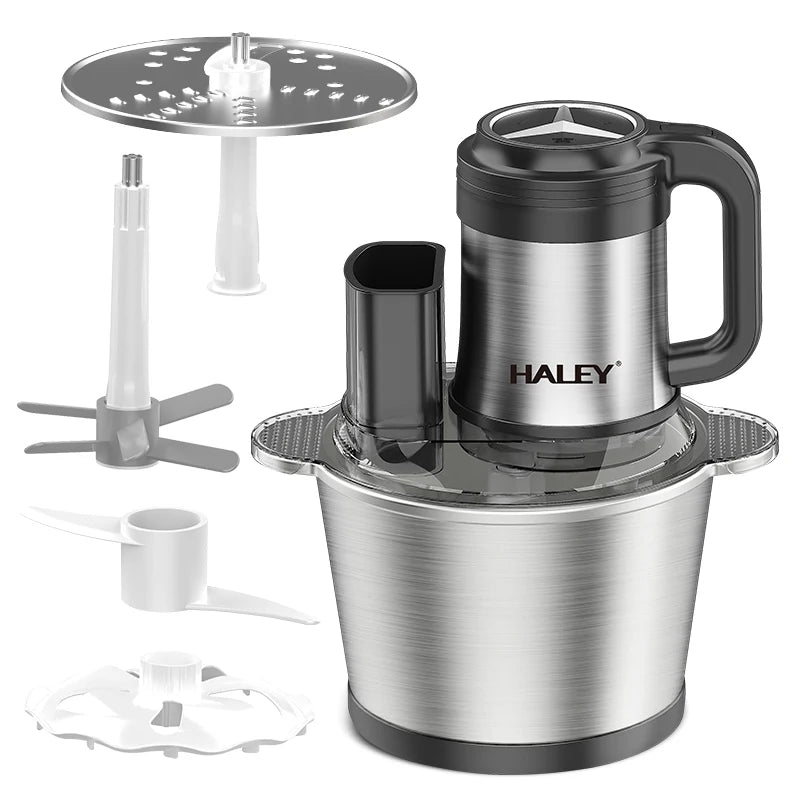 Tocător Electric Multifuncțional HALEY HY-1244 – Putere de 1200W și vas de 3.5L din inox pentru tocare rapidă și versatilă