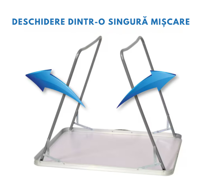 Masa pliabila camping, aluminiu, usor de transportat, crem, 80x60x70cm
