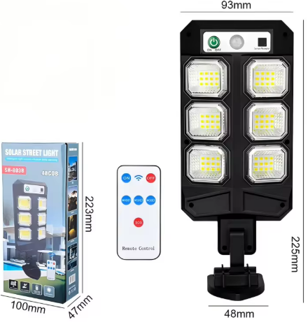 Lampa Solara Stradala LED 10W, Senzor miscare si Telecomanda rezistente la Ploaie si Inghet