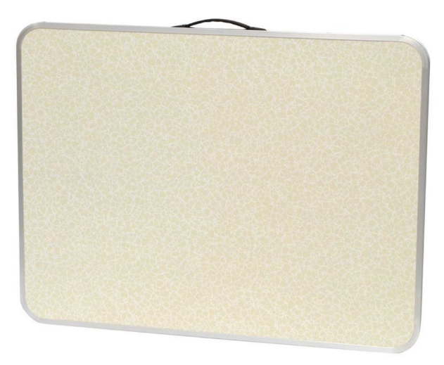 Masa pliabila camping, aluminiu, usor de transportat, crem, 80x60x70cm