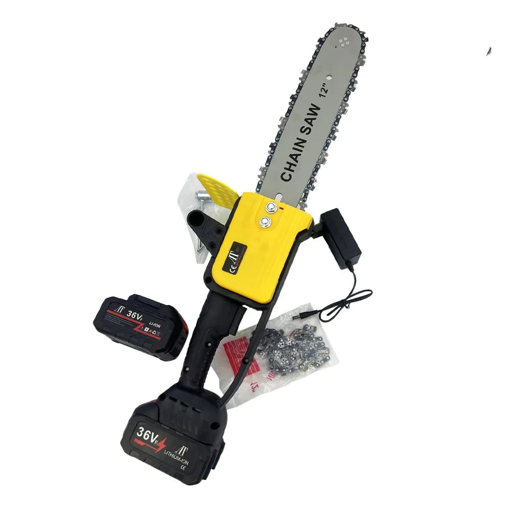 Drujbă Electrică AT PERFORMANCE®, 1200W cu 2 Acumulatori 36V, Lamă 30 cm, 4200 RPM, Portabilă, Fără Fir, Cu Accesorii