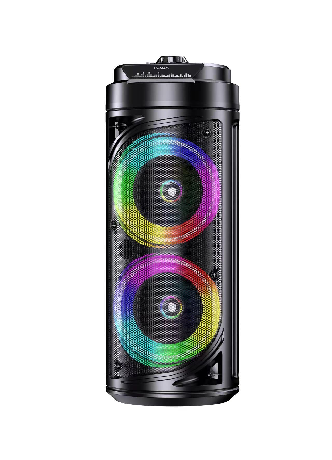 Boxa Portabila AT PERFORMANCE®, cu Lumini RGB, cu Maner, Putere 200W, MP3, USB, Bluetooth, TF, WIFI, Slot Microfon, Karaoke, Acumulator, Negru
