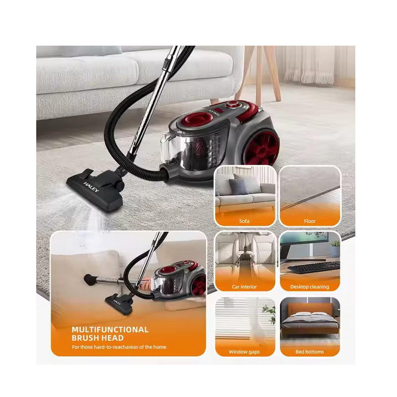 Aspirator fara sac HALEY, 3000W, 2L, putere mare, tehnologie ciclonica, eficienta superioara