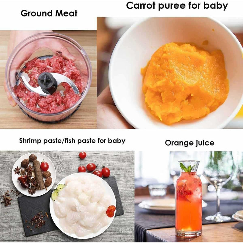 Blender de mana HALEY 4in1, 1600W, Mixer vertical cu tocator, pahar gradat, tel si bol pentru carne