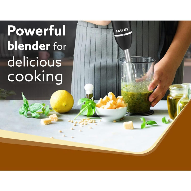 Blender de mana HALEY 4in1, 1600W, Mixer vertical cu tocator, pahar gradat, tel si bol pentru carne
