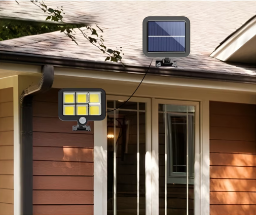 Proiector Solar Avansat cu 120 LED-uri si Senzor de Miscare: Iluminare Eficienta si Ecologica pentru Spatiile Exterioare