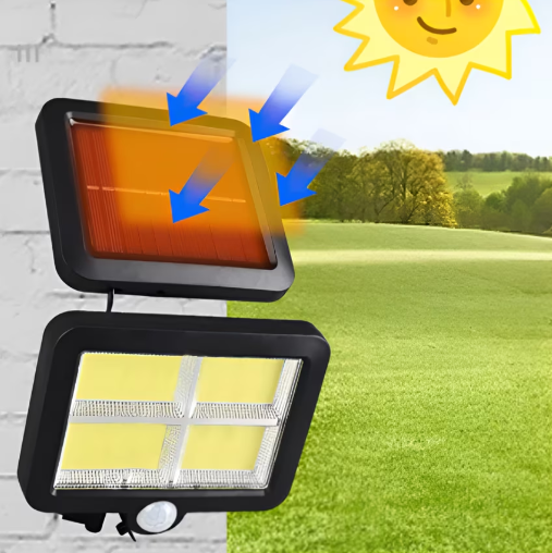 Proiector Solar Avansat cu 120 LED-uri si Senzor de Miscare: Iluminare Eficienta si Ecologica pentru Spatiile Exterioare