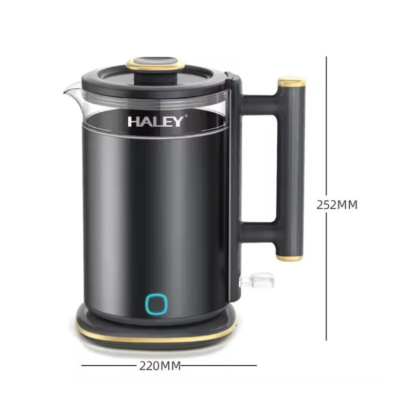 Ceainic Electronic de Apa HALEY, 2L, 1800W, Fierbator cu Captuseala din Sticla ingrosata, Borosilicat