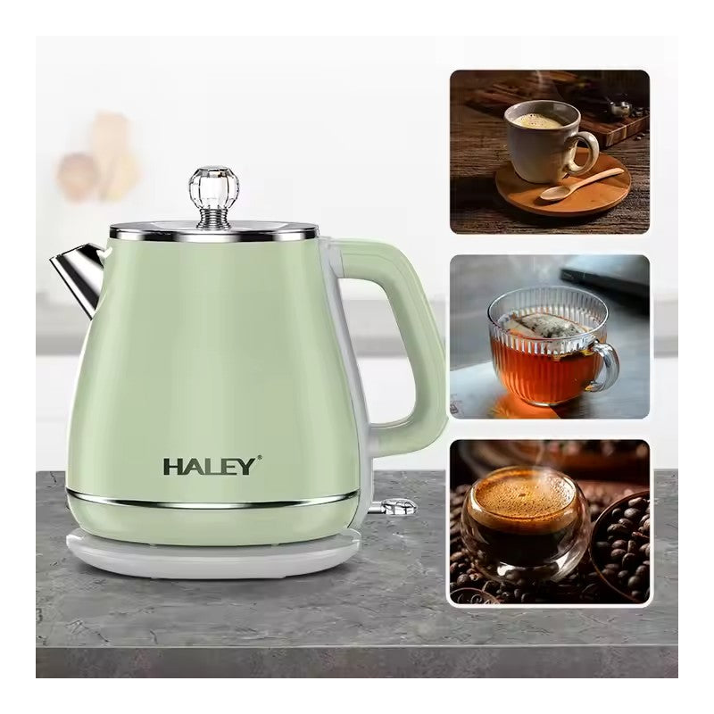 Ceainic electric de Apa HALEY, 2.5 L, 1800 W, Fierbator din Otel Inoxidabil, Verde