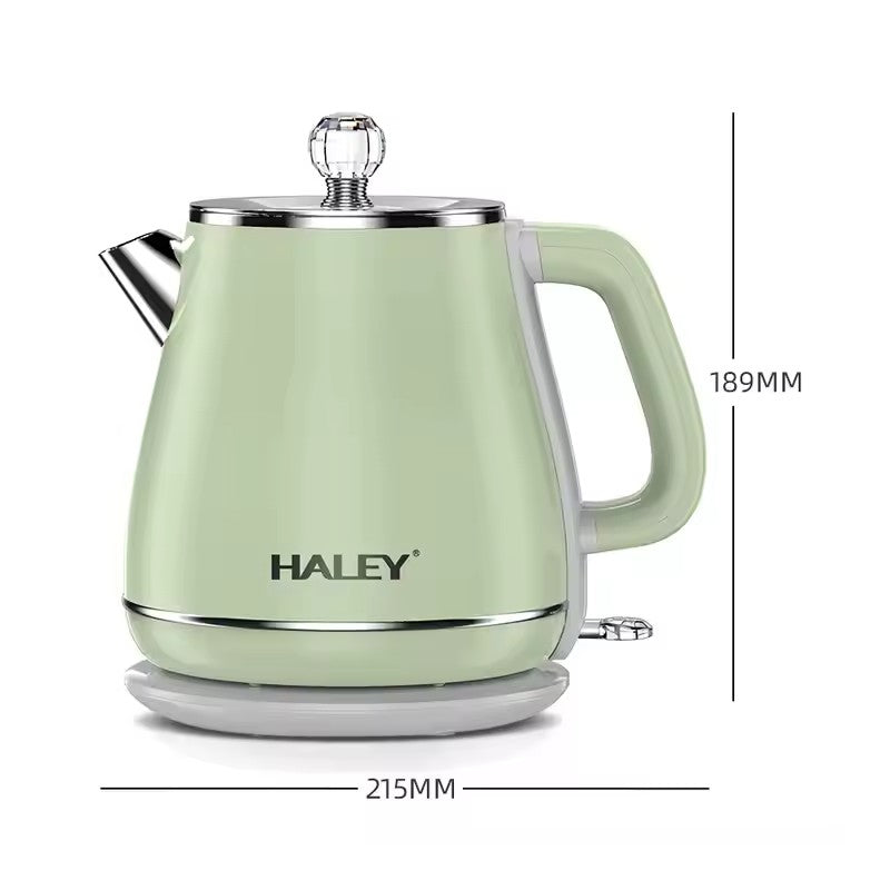 Ceainic electric de Apa HALEY, 2.5 L, 1800 W, Fierbator din Otel Inoxidabil, Verde