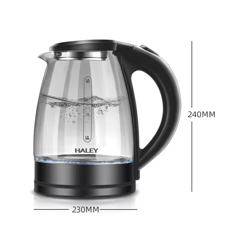 Fierbator Electric HALEY din Sticla de 2.2 L, incalzire rapida, Perfect pentru uz Casnic si Comercial