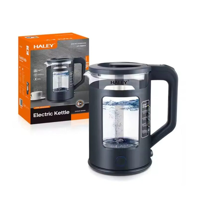 Fierbator de apa Haley, 1800W, portabil, din sticla de 2L, otel inoxidabil