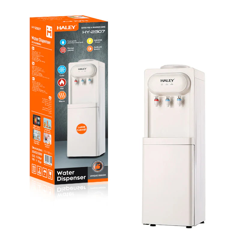 Dozator de Apă HALEY cu Compresor, Apă Caldă și Rece, 550W/95W, Inox, Protecție Copii, Alb