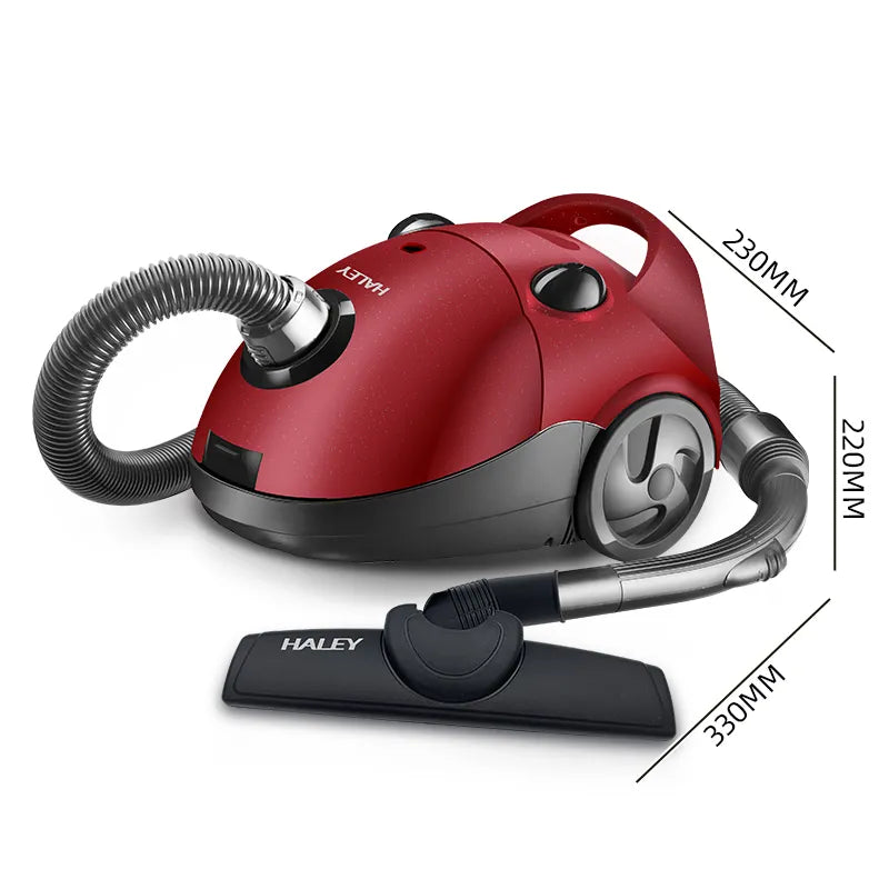 Aspirator cu Sac HALEY® HY-906, 2800W, Putere Aspirare 500W, Sistem Filtrare Multiplă, Capacitate Sac 2.0L, Roșu