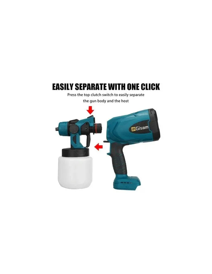 Aparat de Vopsit Electric AT PERFORMANCE® cu 2 Acumulatori 36V, 3 Moduri Pulverizare, 800ml, Debit 1L/min, Albastru/Negru