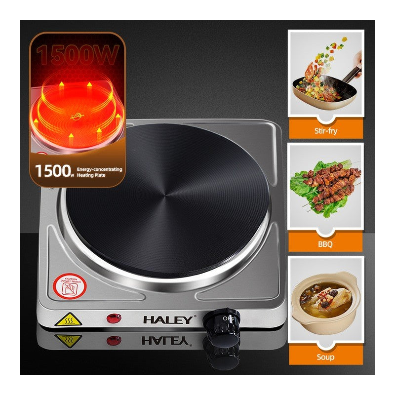 Plita Portabila din Otel Inoxidabil HALEY, Putere 1500W, 29 x 8 x 25.8 cm, pentru Gatit Rapid si Eficient
