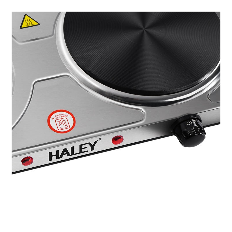 Plita electrica HALEY – 2 zone de gatit, putere 1500W + 1000W, design elegant din otel inoxidabil