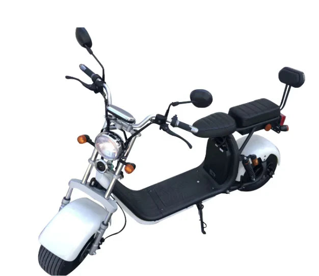 Scuter Electric 2 Persoane, Viteză Limitată 25 km/h – Fără Permis, Viteza maxima 45 km/h, Autonomie 90 km, Motor 1500W, 2X Baterie 20Ah, Suspensie Hidraulică, COC Inclus