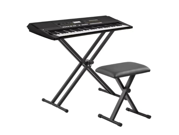 Scaun pentru Orga cu Inaltime Reglabila, Confort Sporit, Design Stabil, 52 / 55 / 57 cm, Pliabil, Usor de Depozitat, Protectie Podea, Negru