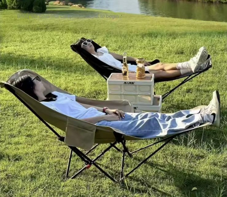 Sezlong / Scaun Pliabil Portabil – Aluminiu & Poliester, Suporta 120 kg