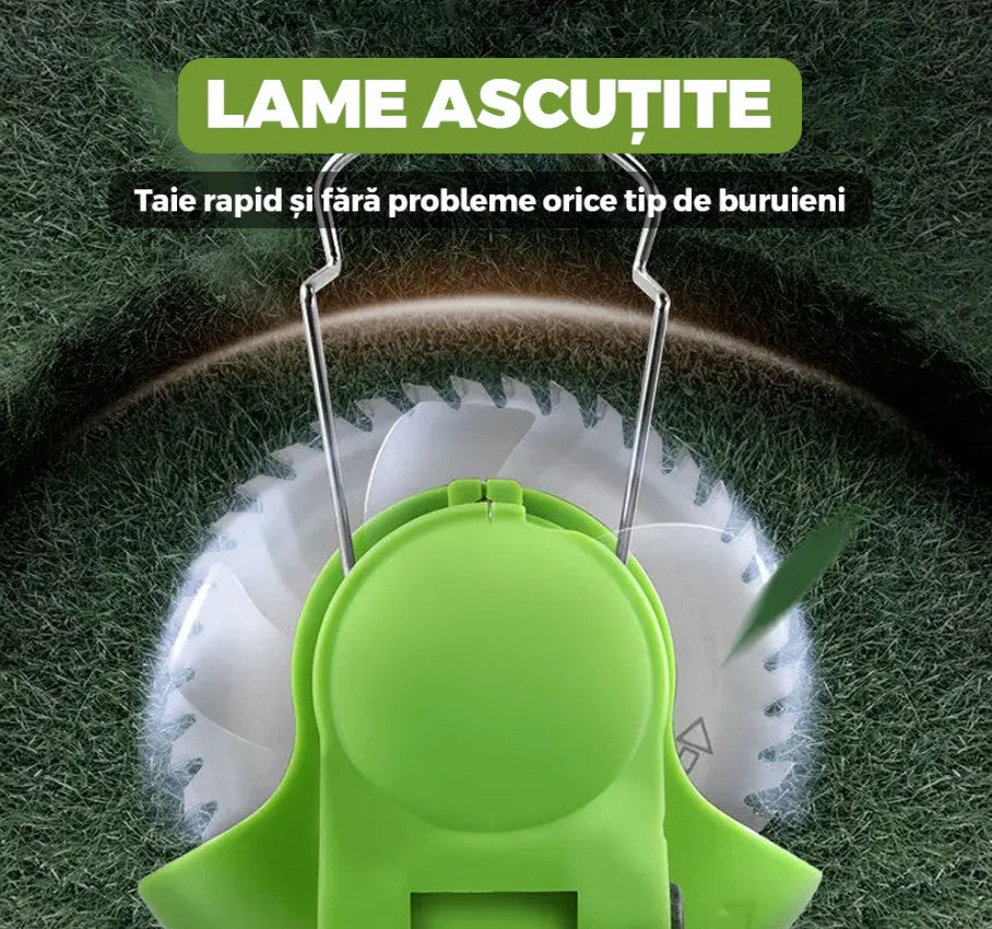 Motocoasa electrica, Cu 12 accesorii, 2 acumulatori de 48V, Verde