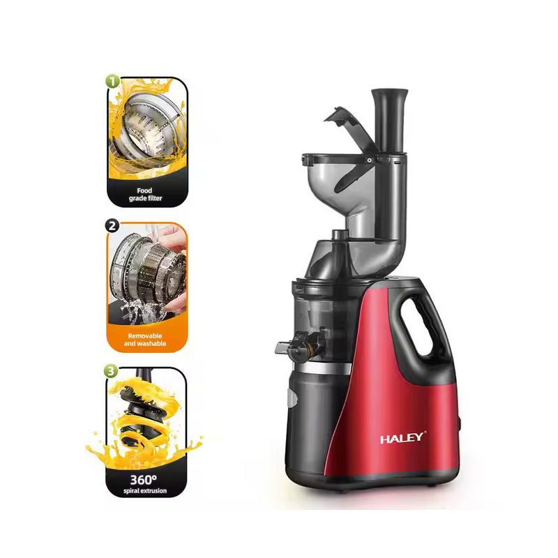 Storcator de fructe HALEY cu melc, stoarcere lenta, 150 W, Separa automat pulpa