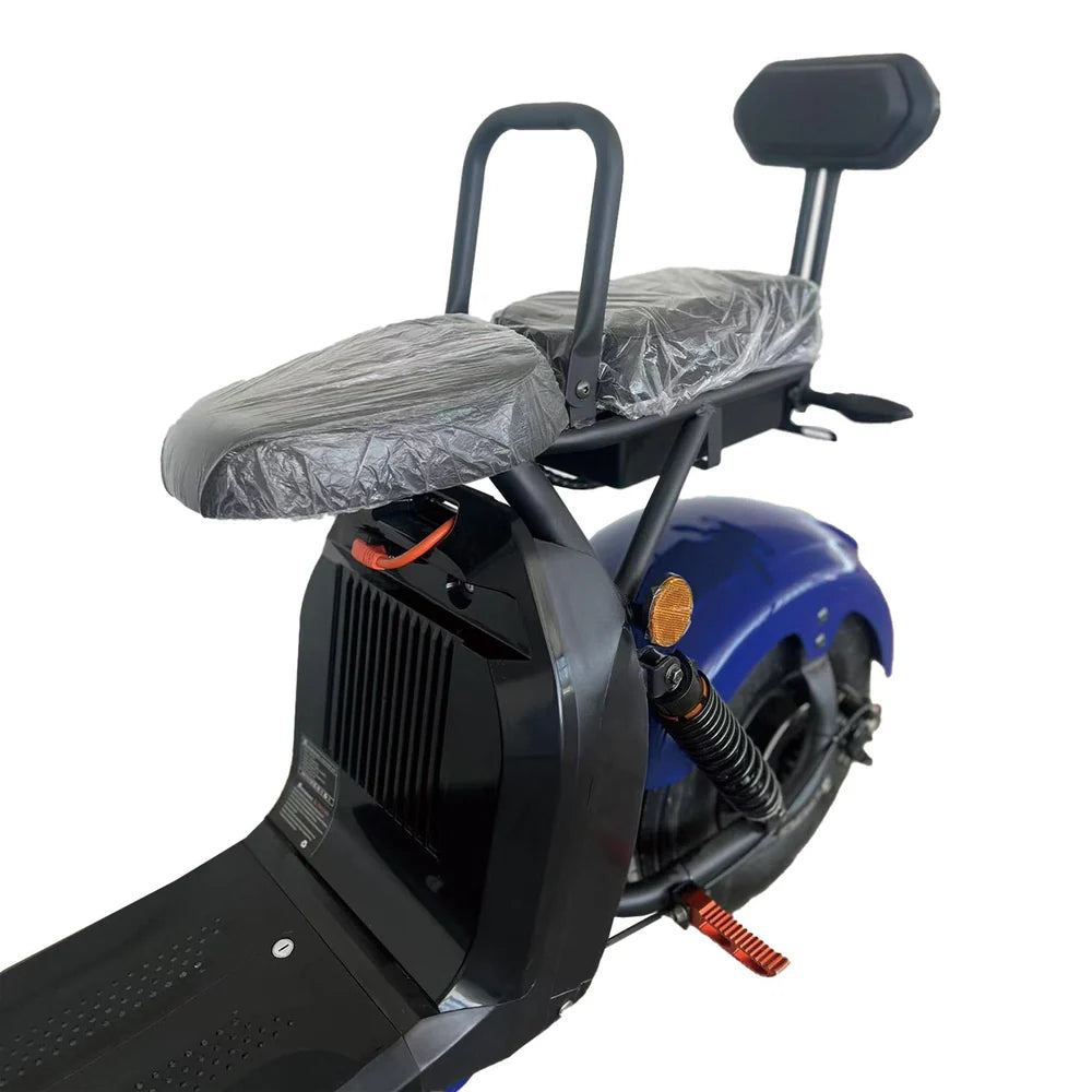 Scuter Electric 2 Persoane, Viteză Limitată 25 km/h – Fără Permis, Viteza maxima 45 km/h, Autonomie 90 km, Motor 1500W, 2X Baterie 20Ah, Suspensie Hidraulică, COC Inclus