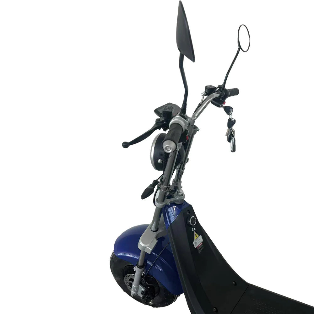 Scuter Electric 2 Persoane, Viteză Limitată 25 km/h – Fără Permis, Viteza maxima 45 km/h, Autonomie 45 km, Motor 1500W, Baterie 20Ah, Suspensie Hidraulică, COC Inclus