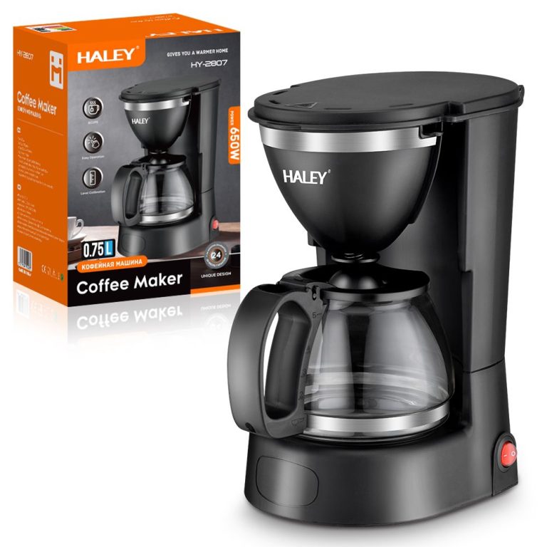 Aparat de Cafea HALEY HY-2808 – 800W, 1.25L, 12 Căni, Măcinare Rapidă, Sistem de Siguranță, Operare Ușoară